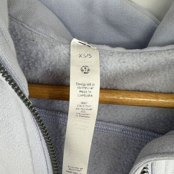 Lululemon Scuba Oversized Half Zip Hoodie Light Blue Women XS/S Crop flawed - Picture 6 of 11